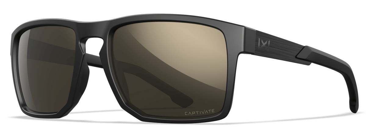 Wiley X WX Apex CAPTIVATE Polarized Tungsten Mirror Lens Matte Black Frame Safety Glasses — view 2