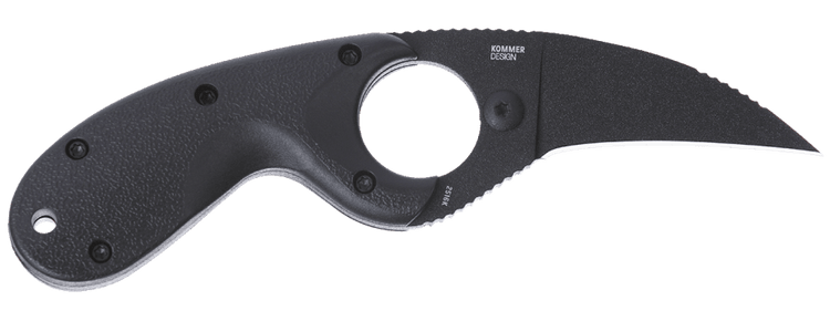 Columbia River CRKT 2516K Bear Claw 2.39" Fixed Hawkbill Plain Black Powder Coated AUS-8A SS Blade Black GRN Handle — view 2