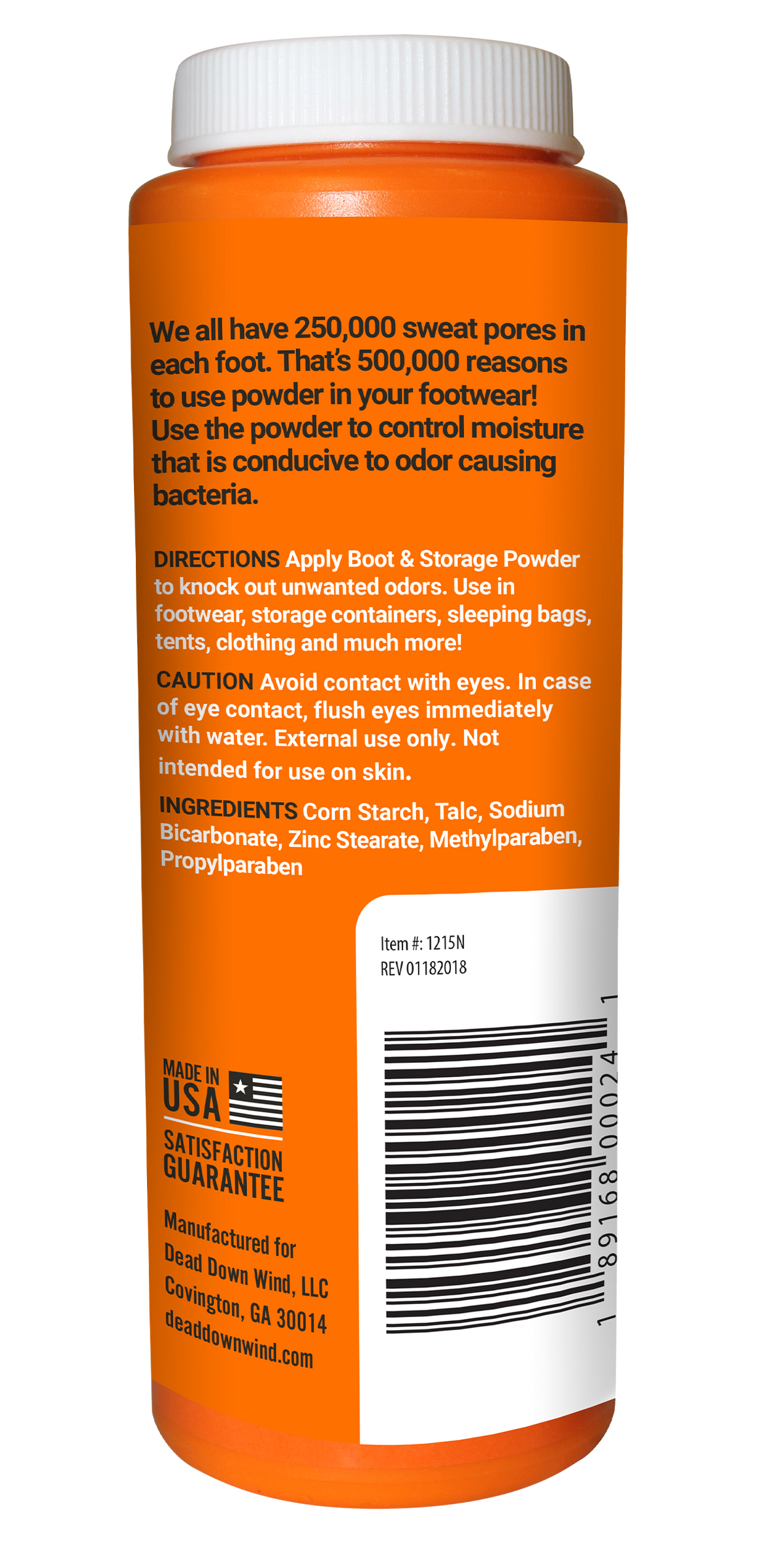 Dead Down Wind 1215N Boot Powder Odor Eliminator Unscented 4 oz — view 2