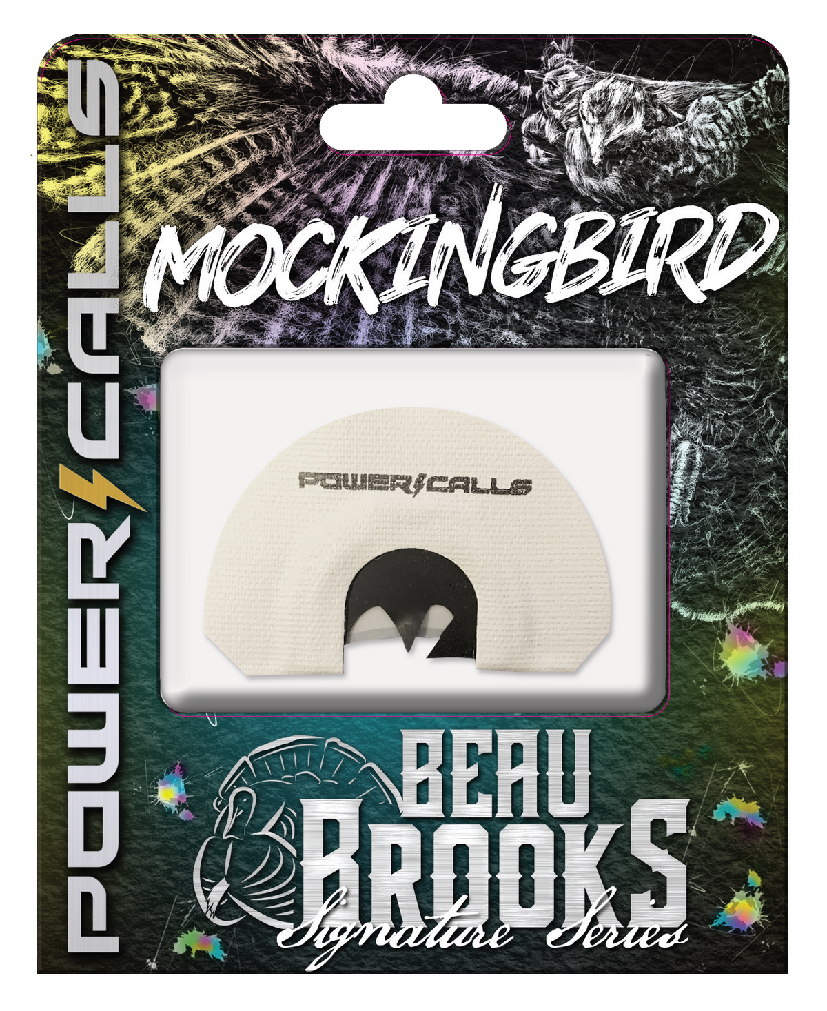 Power Calls Beau Brooks Signature Series Mockingbird Diaphragm Turkey Call - White / Black — view 2