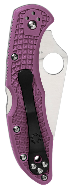 Spyderco Delica 4 Lightweight 2.88" VG-10 Drop Point Plain Purple FRN Folding Knife — view 2