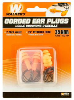 Walkers Game Ear Corded Foam Ear Plugs 25 dB NRR In The Ear 2-Pack — view 2