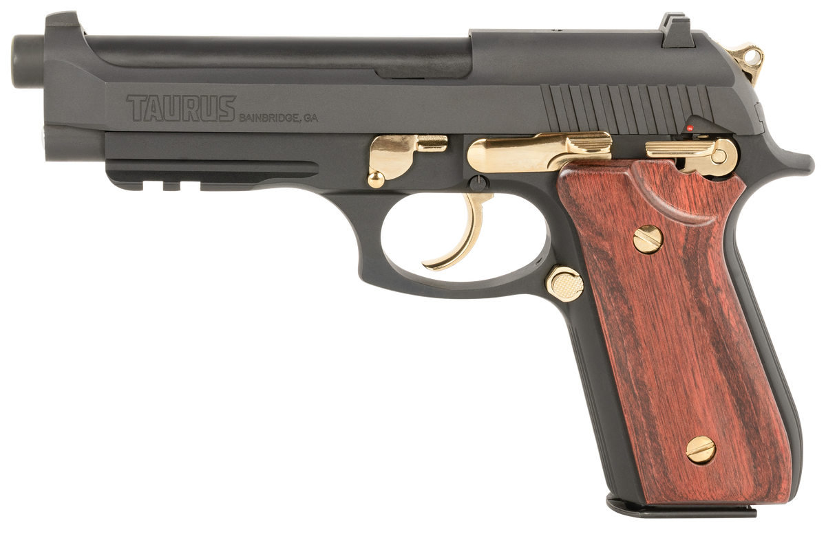 Taurus 92 9mm Luger 5" 17+1 Semi-Auto Pistol - Matte Black w/Gold Accents — view 2