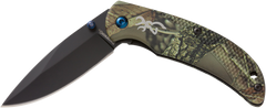 Browning Prism 3 EDC 2.38" 7Cr17MoV Plain Folding Knife - Camo Aluminum w/Brass Accents — view 2