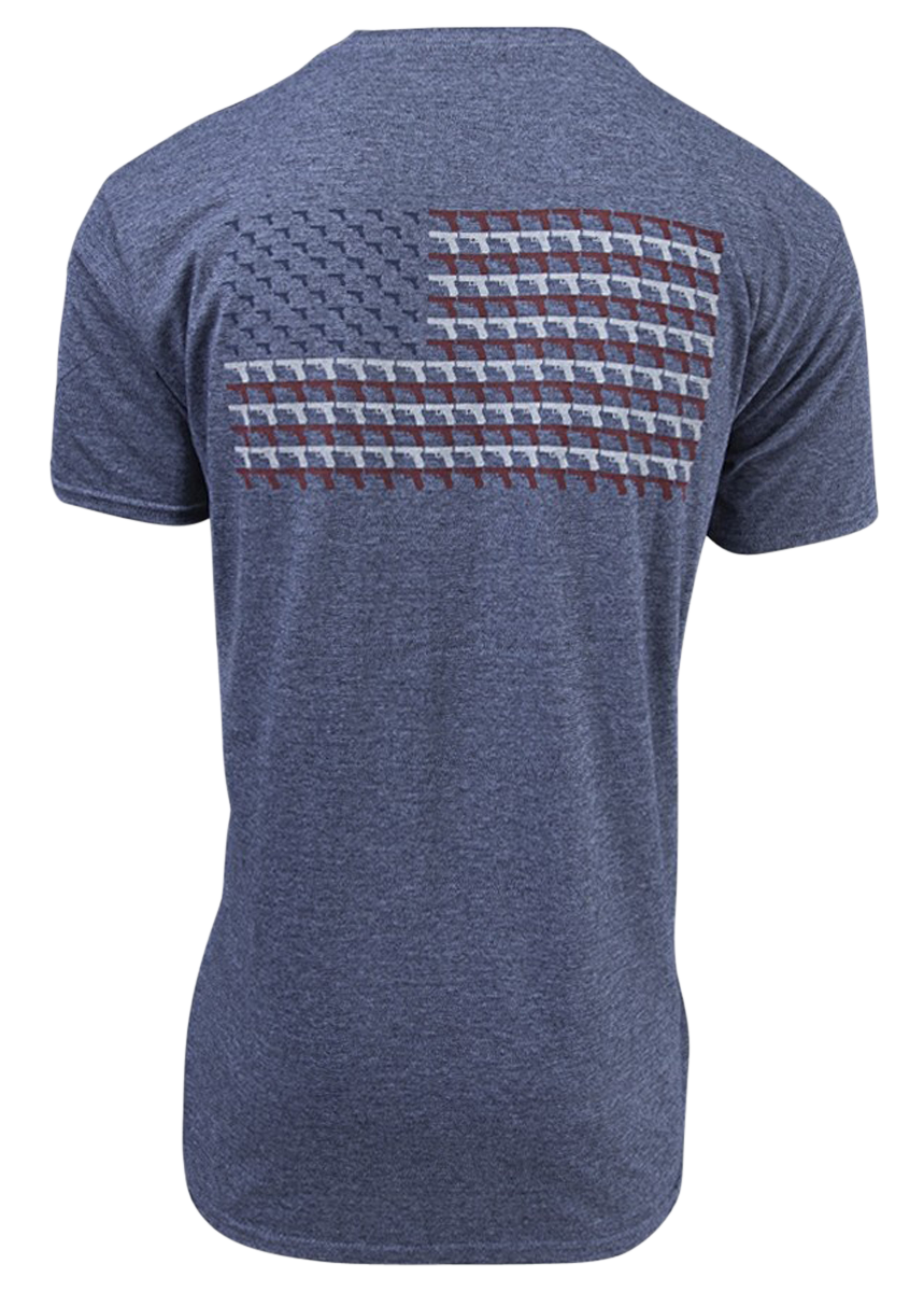 Glock Pistol Flag Heather Navy T-Shirt - Medium — view 2