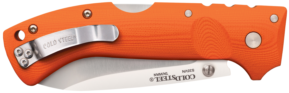 Cold Steel Ultimate Hunter 3.5" Folding Drop Point Plain S35VN Orange G10 Handle — view 2