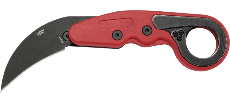Columbia River Provoke 4041R 2.47" Folding Hawkbill Plain Black Stonewashed 1.4116 SS Red Grivory Handle — view 2