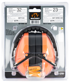 Walkers Game Ear Youth/Women Folding Muff 23 dB Over the Head Coral/Black Polymer — view 2