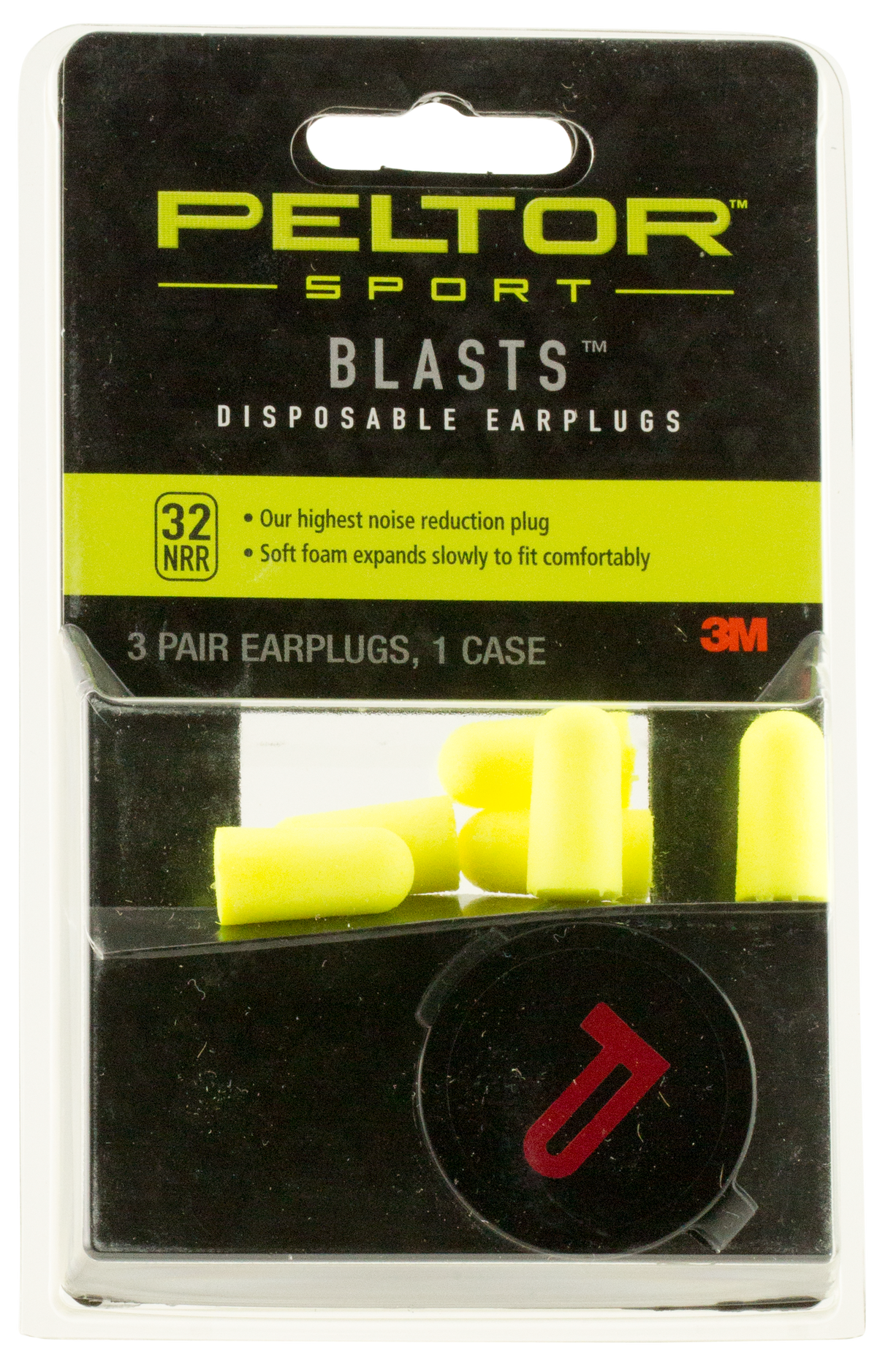 3M Peltor Sport Blast Earplugs Foam 32 dB NRR In The Ear Yellow 3 Pair — view 2