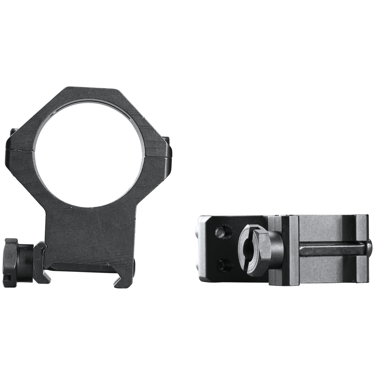Weaver Mounts 48367 Four-Hole Skeleton Rings 30mm Extra High Matte Black Aluminum — view 2