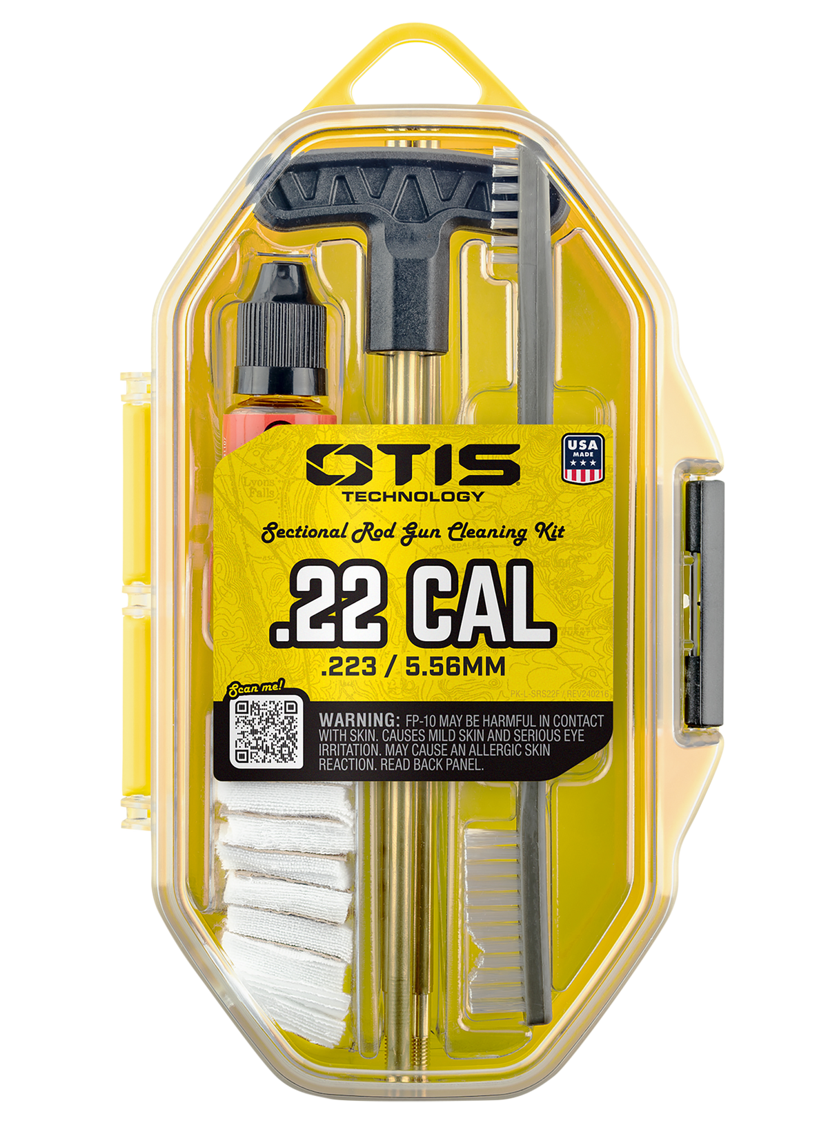 Otis FGSRS22 .22 Cal/.223/5.56mm Cleaning Kit - Yellow Plastic Box — view 2