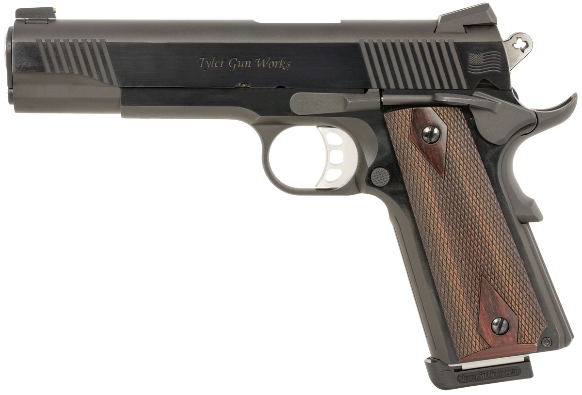Tyler Gun Works Custom 1911 Government 45 ACP 5" 7+1 Semi-Auto Pistol - Blued Slide / Walnut Grip — view 2