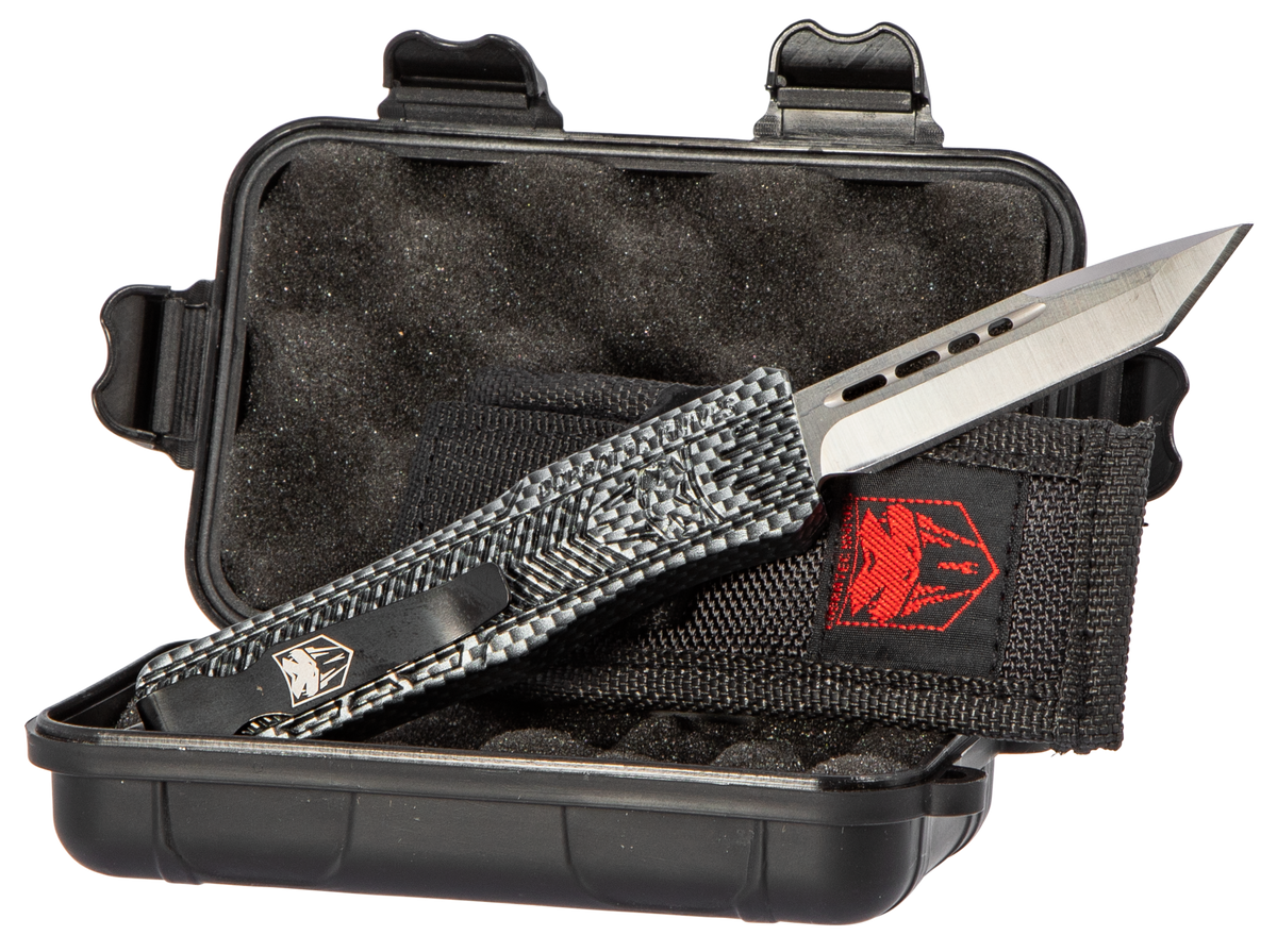 CobraTec Knives CTK-1 Small 2.75" OTF Tanto Plain D2 Steel Carbon Fiber Aluminum Handle — view 2