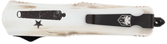 CobraTec Knives FS-3 Come And Take It 3" OTF Tanto Plain D2 Steel White Aluminum Handle — view 2