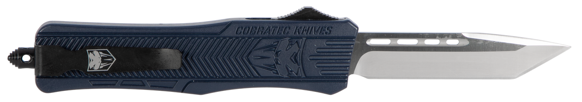 CobraTec Knives CTK-1 Medium 3" OTF D2 Steel Tanto Plain Edge NYPD Blue Aluminum Handle — view 2