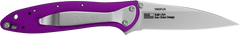 Kershaw Leek 3" Folding Drop Point 14C28N SS Knife - Purple Anodized Aluminum — view 2