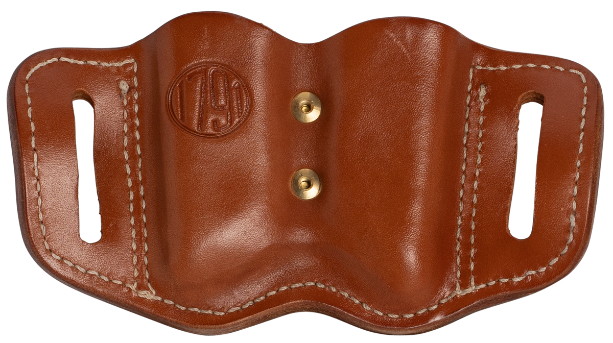 1791 Gunleather MAG-F 2.2 Double Mag Holster Double Stack Belt Slide Classic Brown Leather — view 2