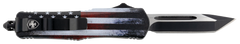 Templar Knife SUS231 Gen II US Flag Small 2.69" OTF Tanto Plain Black Oxide Stonewashed 440C SS Blade 4.31" US Flag Aluminum Handle - Glass Breaker — view 2