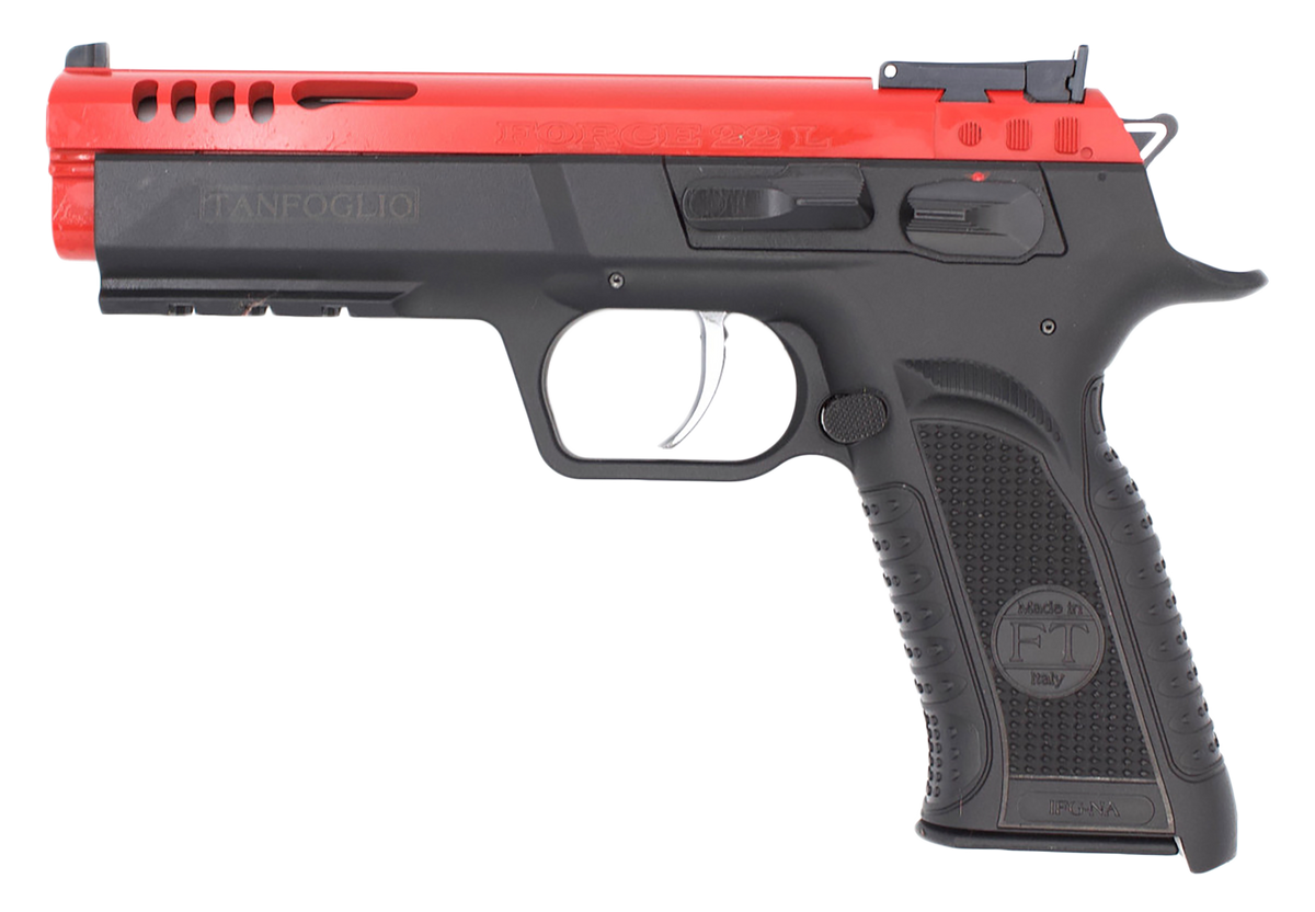 Tanfoglio Force 22 22 LR 4.40" 10+1 DA/SA Semi-Auto Pistol - Red Ported Slide — view 2