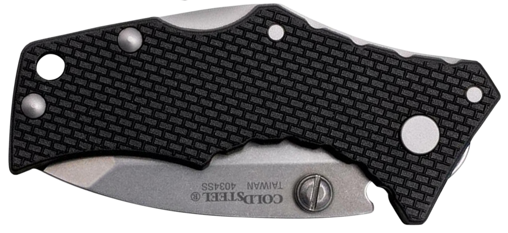 Cold Steel Recon 1 Micro 2" Folding Tanto Plain Stonewashed 4034 SS Black Griv-Ex Handle — view 2