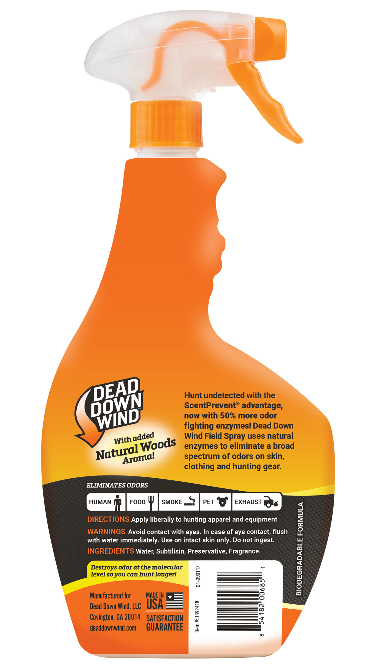 Dead Down Wind Evolve Field Spray Cover Scent Natural Woods 24 oz Trigger Spray — view 2