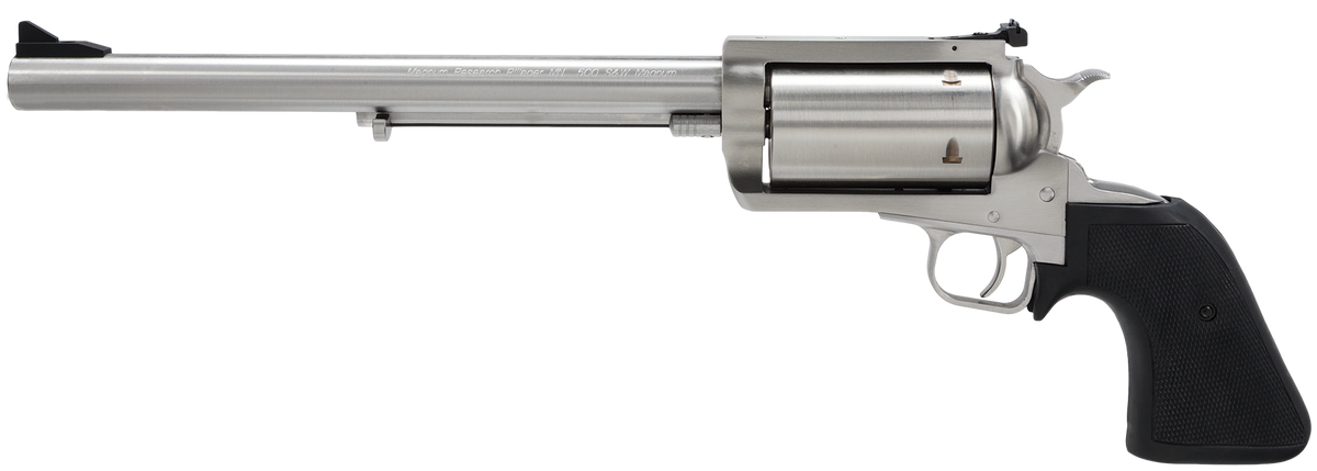 Magnum Research BFR Long Cylinder 500 S&W Mag 10" 5-Shot SAO Revolver - Brushed Stainless Black Rubber Grip — view 2