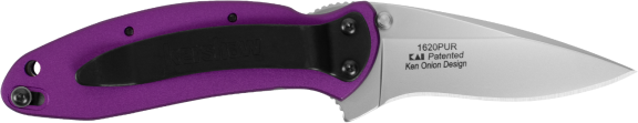 Kershaw Scallion 2.40" Folding Drop Point Plain 420HC SS Knife - Purple Anodized Aluminum — view 2