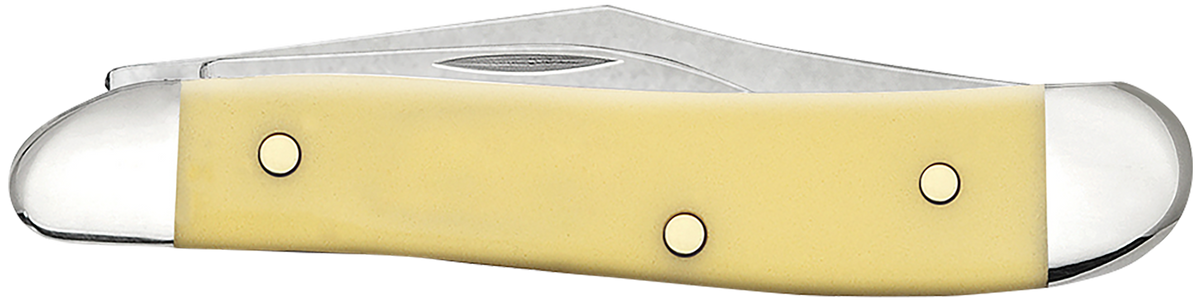 Case 00030 Peanut 2.10"/1.53" Clip/Pen Chrome Vanadium Yellow Synthetic Folding Knife — view 2