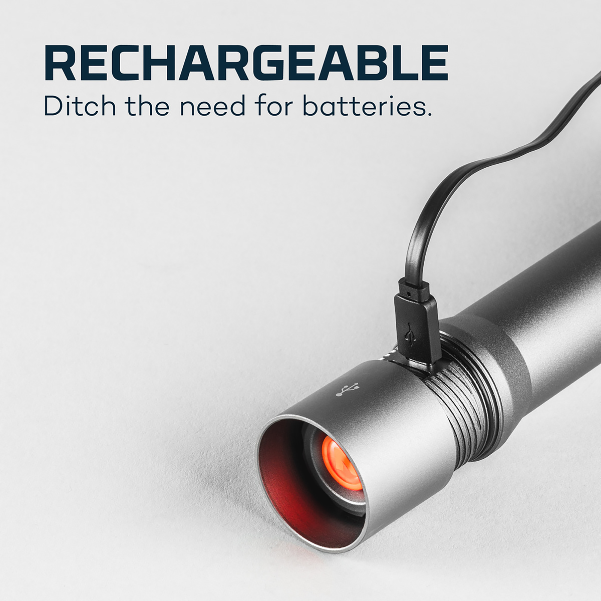 NEBO Davinci 3500 Rechargeable Flashlight 70/700/3500 Lumens LED - Gray — view 2