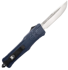 CobraTec Knives LNYCCTK1LDNS CTK-1 Large 3.75" OTF Drop Point Plain D2 Steel NYPD Blue Aluminum Handle — view 2
