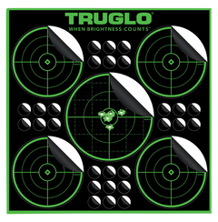TruGlo Tru-See 5-Bull Target Self-Adhesive Heavy Paper 12x12 5-Bullseye 25 Pack - Black/Green — view 2