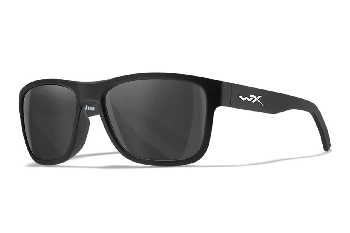 Wiley X Ovation M/L Smoke Gray Lens Matte Black Frame Safety Glasses — view 2