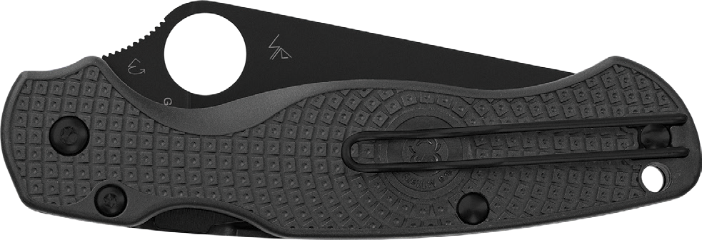 Spyderco Para Military 2 Lightweight 3.47" Clip Point Plain Edge CTS BD1N DLC Black FRN Folding Knife — view 2