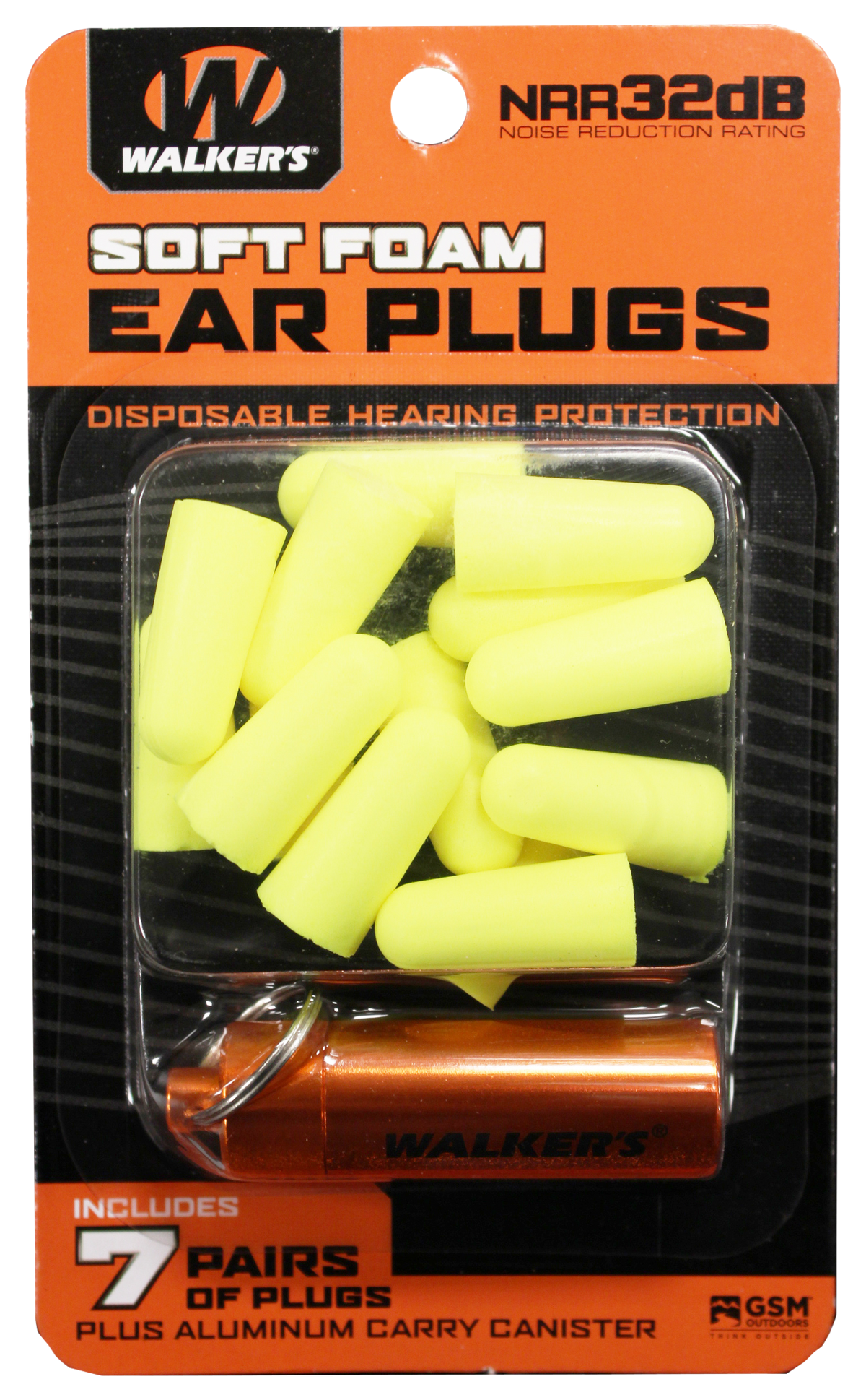 Walkers Game Ear Foam Ear Plugs 32 dB Yellow In The Ear 7 Pair — view 2