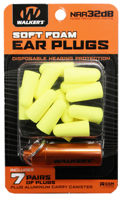 Walkers Game Ear Foam Ear Plugs 32 dB Yellow In The Ear 7 Pair — view 2