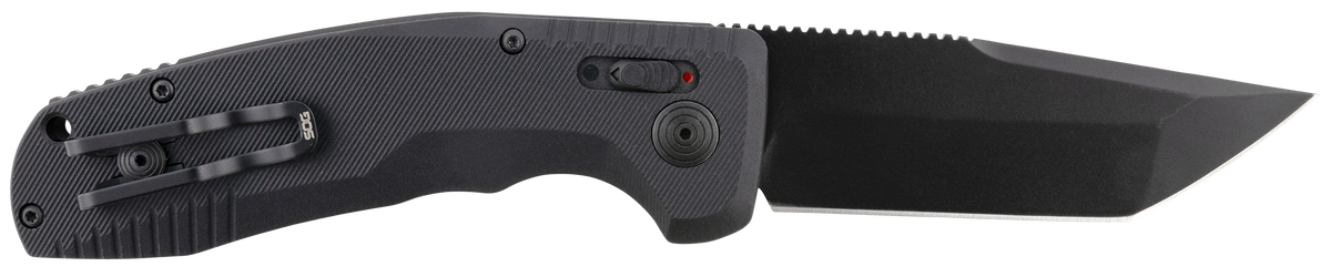 S.O.G SOG-TAC AU Auto 3.43" Folding Tanto Plain Cryo D2 Steel Black TiNi Aluminum Handle — view 2