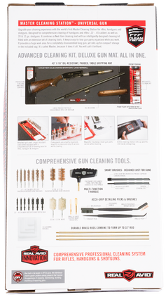 Real Avid Master Cleaning Station Universal Rifle/Shotgun Cleaning Kit - Bronze/Nylon Bristles - Black/Red — view 2