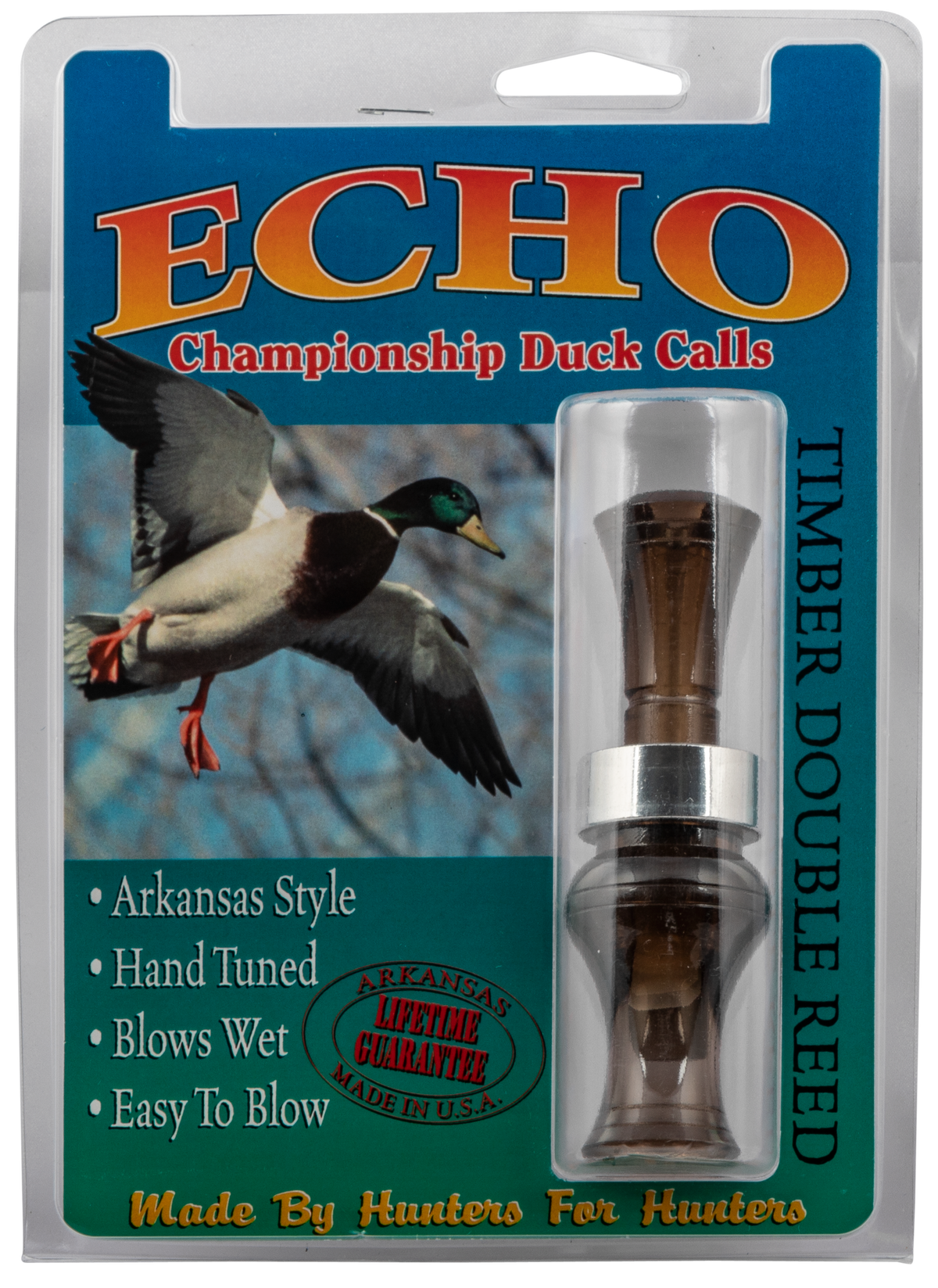 MO Tactical Products Echo 77750 Timber Double Reed Mallard Duck Call - Smoke Gray Polycarbonate — view 2