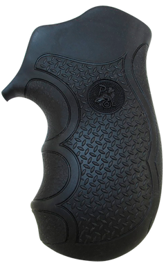 Pachmayr Diamond Pro Grip Diamond Checkering Black Rubber w/ Finger Grooves for Ruger LCR — view 2