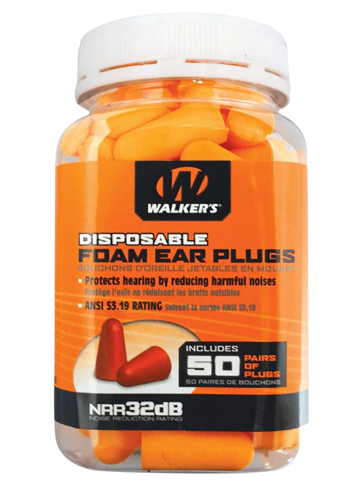 Walkers Game Ear Foam Ear Plugs 32 dB NRR 50-Pair Orange — view 2