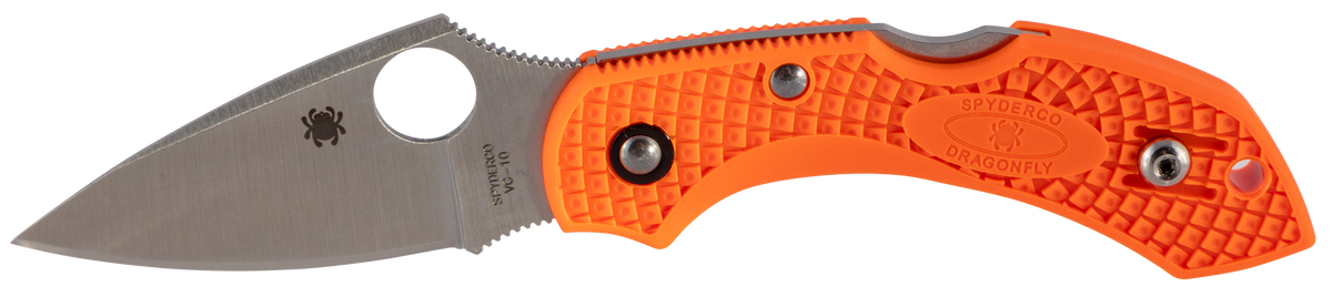 Spyderco Dragonfly 2 Lightweight 2.30" VG-10 Drop Point Plain Edge Orange FRN Folding Knife — view 2