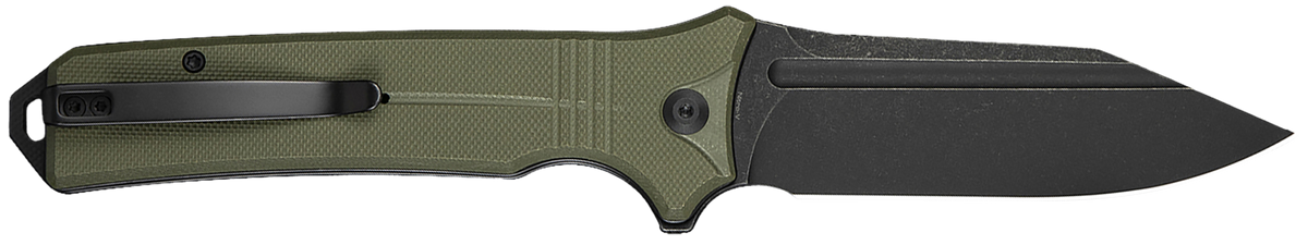 Civivi Knives Neurohaptic 3.74" Folding Clip Point Plain Nitro-V - Black Stonewashed Blade, OD Green G10 Handle — view 2
