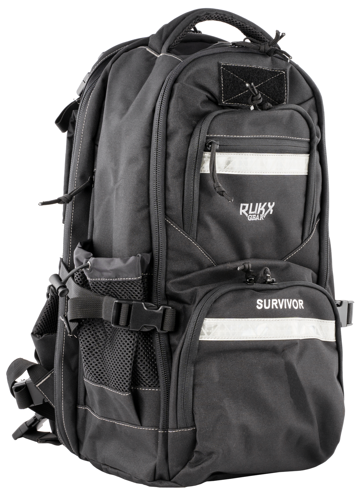 RUKX Gear Survivor Backpack Black 600D Polyester 20" x 11" x 10" — view 2
