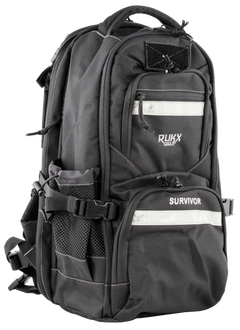 RUKX Gear Survivor Backpack Black 600D Polyester 20" x 11" x 10" — view 2