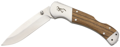 Browning Sage Creek Large 3.5" Folding Drop Point 9Cr18MoV Lockback - Brown Zebra Wood — view 2