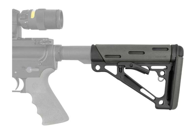 Hogue 15540 OverMolded Collapsible Buttstock AR-15/M16 Mil-Spec Slate Grey — view 2