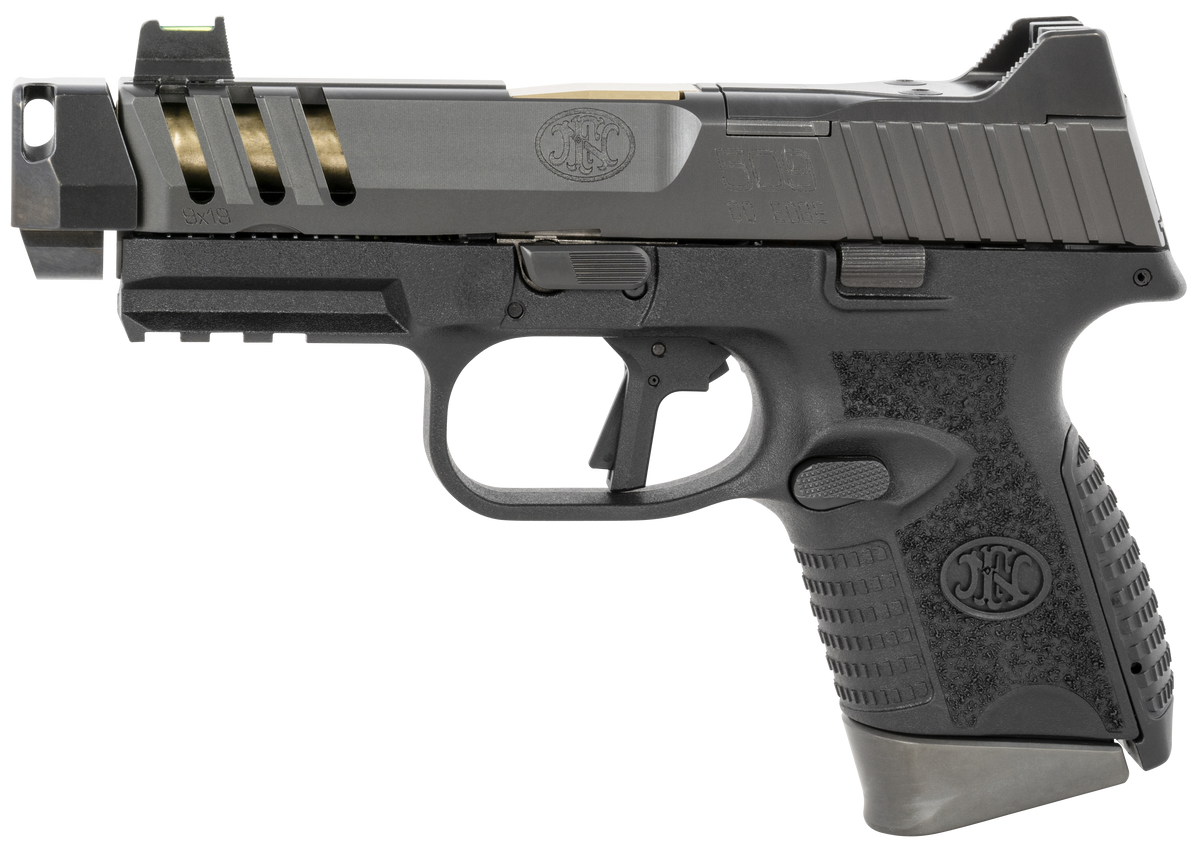 FN 509 CC Edge 9mm Luger 4.20" 10+1 Semi-Auto Pistol - Gold Threaded Barrel, Compensator — view 2
