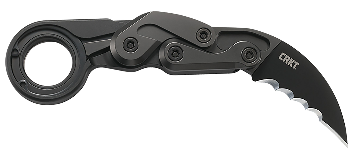Columbia River CRKT 4040V Provoke 2.41" Folding Hawkbill Veff Serrated Black TiCN D2 Steel Black Aluminum Knife — view 2