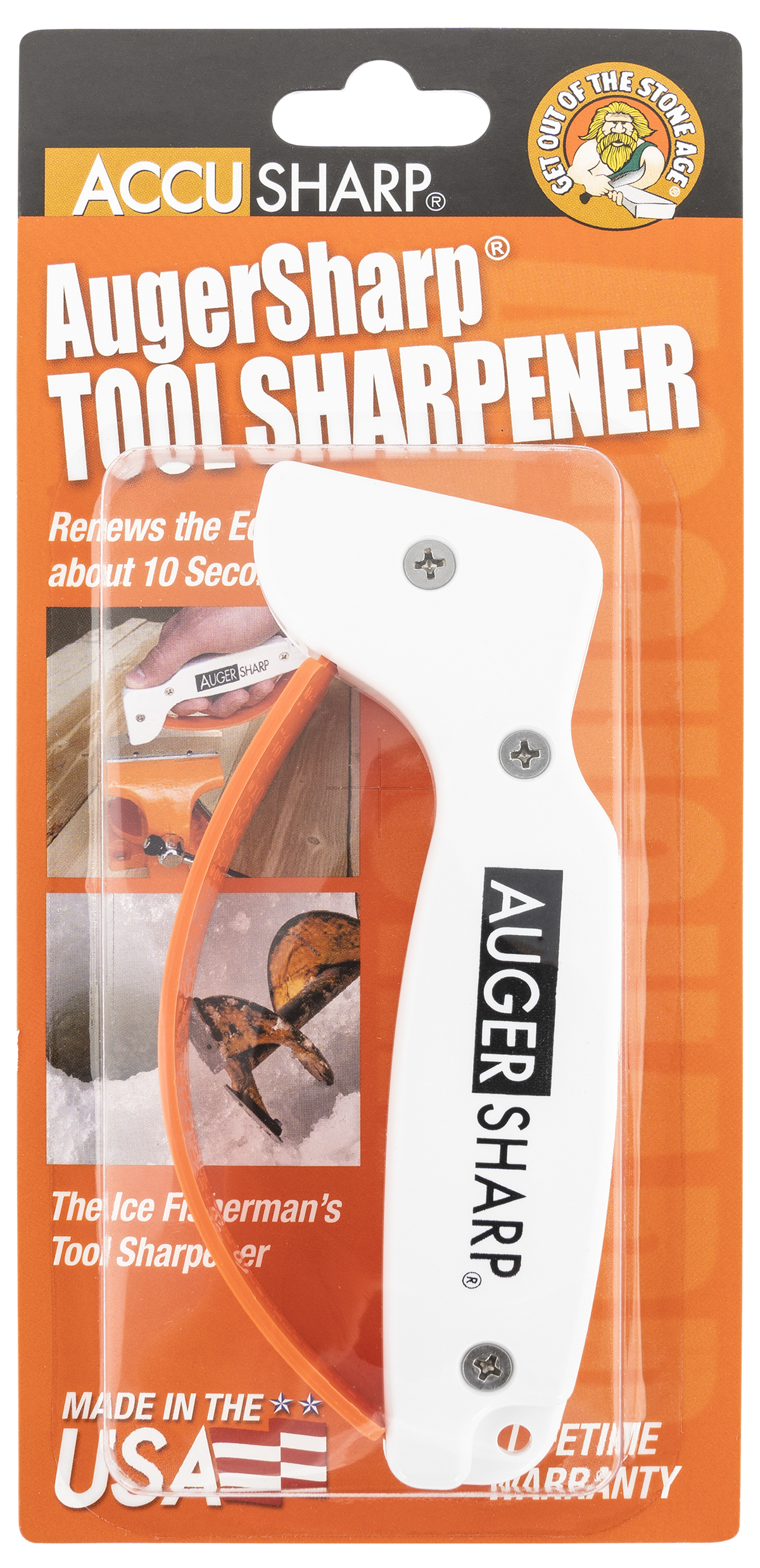 Accusharp 007C AugerSharp Diamond Tungsten Carbide Ice Auger Blade Sharpener White/Orange — view 2