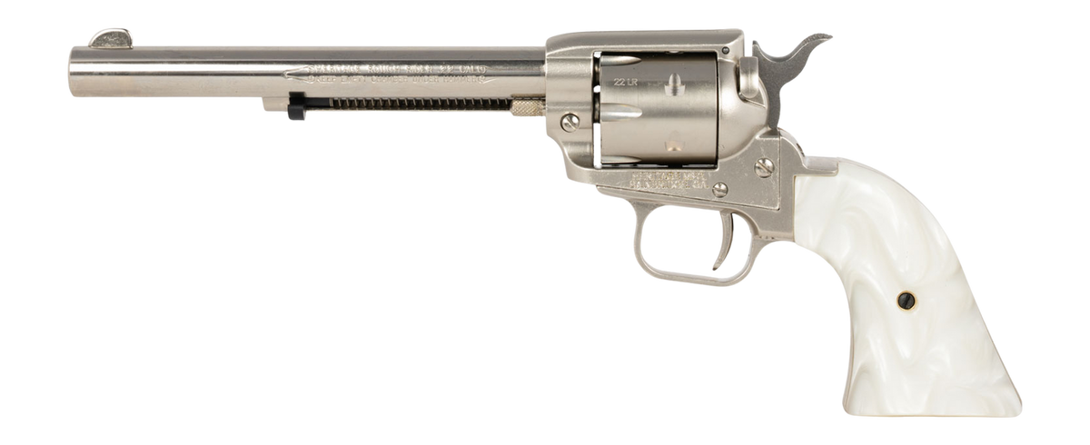 Heritage Mfg Rough Rider 22 LR 6.50" 6-Shot SAO Revolver - Nickel/White Pearl — view 2